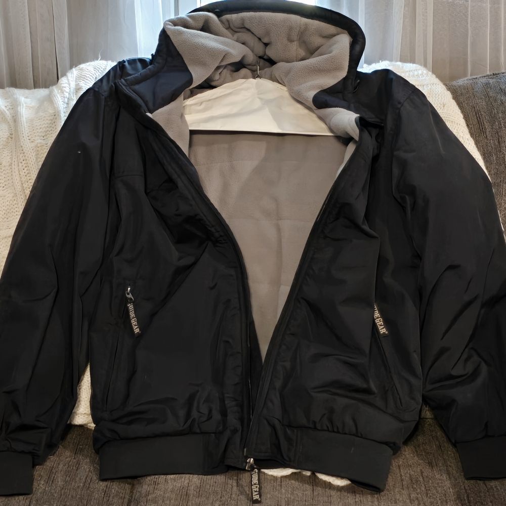 Men's Black Jacket with Gray Lining